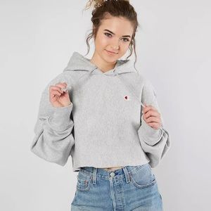 NWT Champion Reverse Weave Cropped Sweatshirt Oxford Gray Small